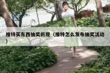 推特买东西抽奖折现（推特怎么发布抽奖活动）