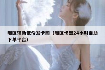 暗区辅助低价发卡网（暗区卡盟24小时自助下单平台）