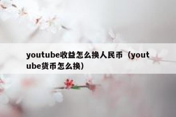 youtube收益怎么换人民币（youtube货币怎么换）