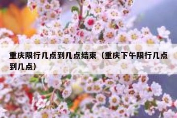 重庆限行几点到几点结束（重庆下午限行几点到几点）