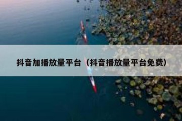 抖音加播放量平台（抖音播放量平台免费）