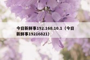 今日新鲜事192.168.10.1（今日新鲜事19216821）