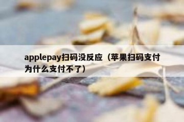 applepay扫码没反应（苹果扫码支付为什么支付不了）