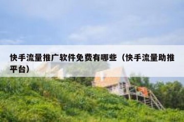 快手流量推广软件免费有哪些（快手流量助推平台）