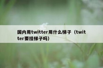 国内用twitter用什么梯子（twitter要挂梯子吗）