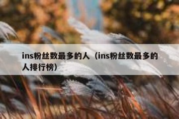 ins粉丝数最多的人（ins粉丝数最多的人排行榜）
