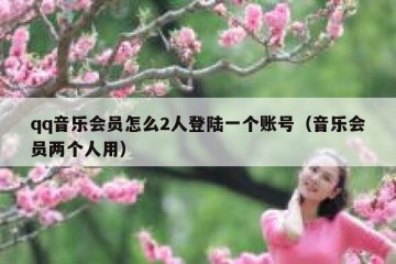 qq音乐会员怎么2人登陆一个账号（音乐会员两个人用）