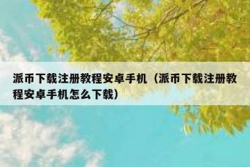 派币下载注册教程安卓手机（派币下载注册教程安卓手机怎么下载）