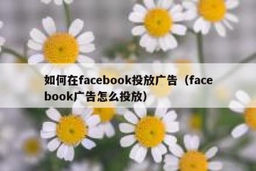 如何在facebook投放广告（facebook广告怎么投放）