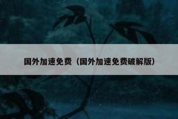 国外加速免费（国外加速免费破解版）
