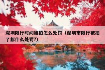 深圳限行时间被拍怎么处罚（深圳市限行被拍了都什么处罚?）