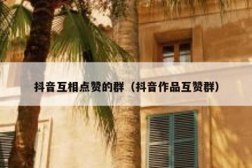 抖音互相点赞的群（抖音作品互赞群）
