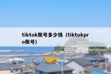 tiktok账号多少钱（tiktokpro账号）