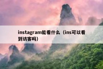 instagram能看什么（ins可以看到访客吗）