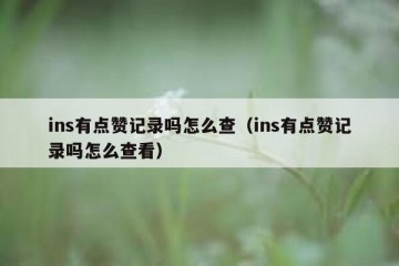 ins有点赞记录吗怎么查（ins有点赞记录吗怎么查看）