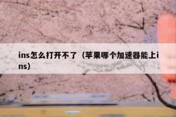 ins怎么打开不了（苹果哪个加速器能上ins）