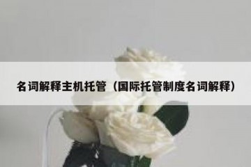 名词解释主机托管（国际托管制度名词解释）