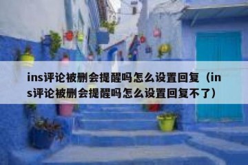 ins评论被删会提醒吗怎么设置回复（ins评论被删会提醒吗怎么设置回复不了）
