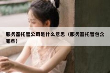 服务器托管公司是什么意思（服务器托管包含哪些）
