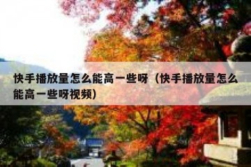 快手播放量怎么能高一些呀（快手播放量怎么能高一些呀视频）
