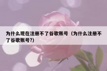 为什么现在注册不了谷歌账号（为什么注册不了谷歌账号?）