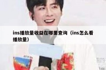 ins播放量收益在哪里查询（ins怎么看播放量）