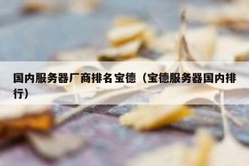 国内服务器厂商排名宝德（宝德服务器国内排行）