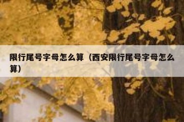 限行尾号字母怎么算（西安限行尾号字母怎么算）