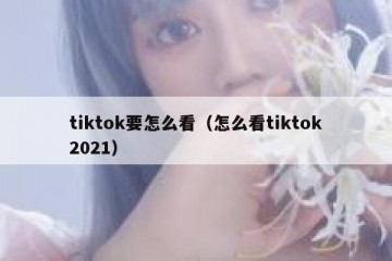tiktok要怎么看（怎么看tiktok2021）