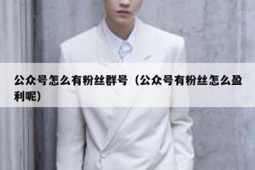 公众号怎么有粉丝群号（公众号有粉丝怎么盈利呢）