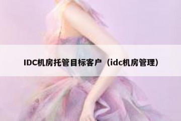 IDC机房托管目标客户（idc机房管理）
