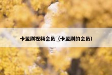 卡盟刷视频会员（卡盟刷的会员）