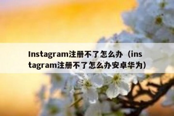 Instagram注册不了怎么办（instagram注册不了怎么办安卓华为）