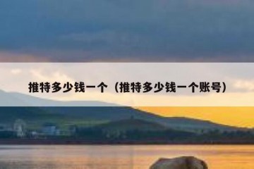 推特多少钱一个（推特多少钱一个账号）