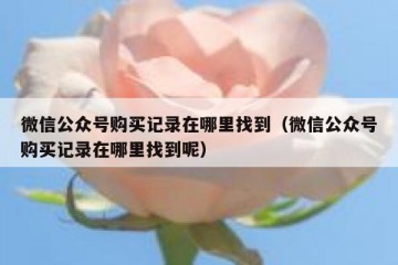 微信公众号购买记录在哪里找到（微信公众号购买记录在哪里找到呢）