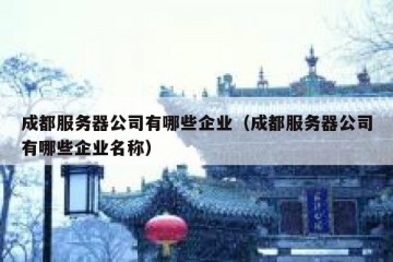 成都服务器公司有哪些企业（成都服务器公司有哪些企业名称）
