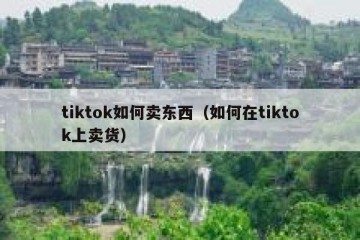 tiktok如何卖东西（如何在tiktok上卖货）