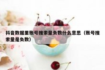 抖音数据里账号搜索量负数什么意思（账号搜索量是负数）