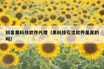 抖音黑科技软件代理（黑科技引流软件是真的吗）