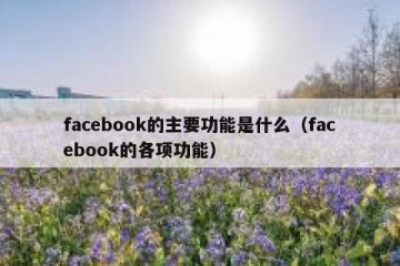 facebook的主要功能是什么（facebook的各项功能）
