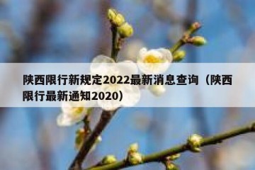 陕西限行新规定2022最新消息查询（陕西限行最新通知2020）