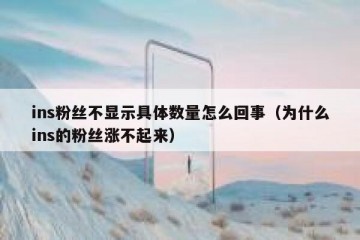 ins粉丝不显示具体数量怎么回事（为什么ins的粉丝涨不起来）