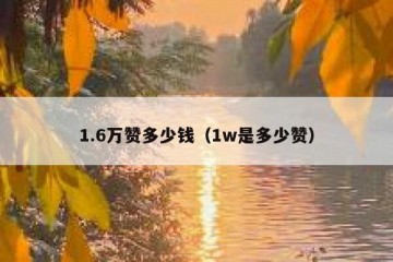 1.6万赞多少钱（1w是多少赞）