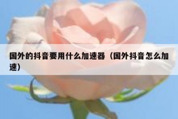 国外的抖音要用什么加速器（国外抖音怎么加速）