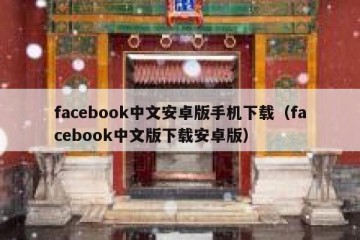 facebook中文安卓版手机下载（facebook中文版下载安卓版）