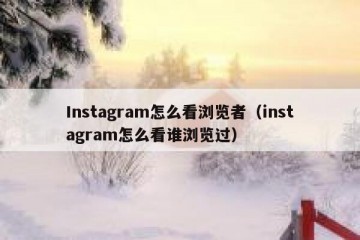 Instagram怎么看浏览者（instagram怎么看谁浏览过）