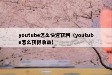 youtube怎么快速获利（youtube怎么获得收益）