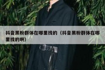 抖音黑粉群体在哪里找的（抖音黑粉群体在哪里找的啊）