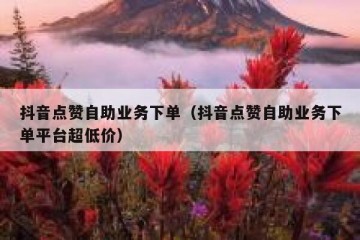 抖音点赞自助业务下单（抖音点赞自助业务下单平台超低价）