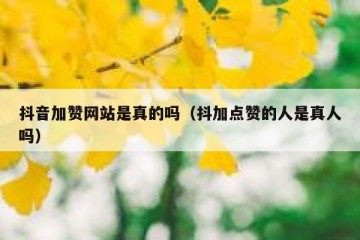 抖音加赞网站是真的吗（抖加点赞的人是真人吗）